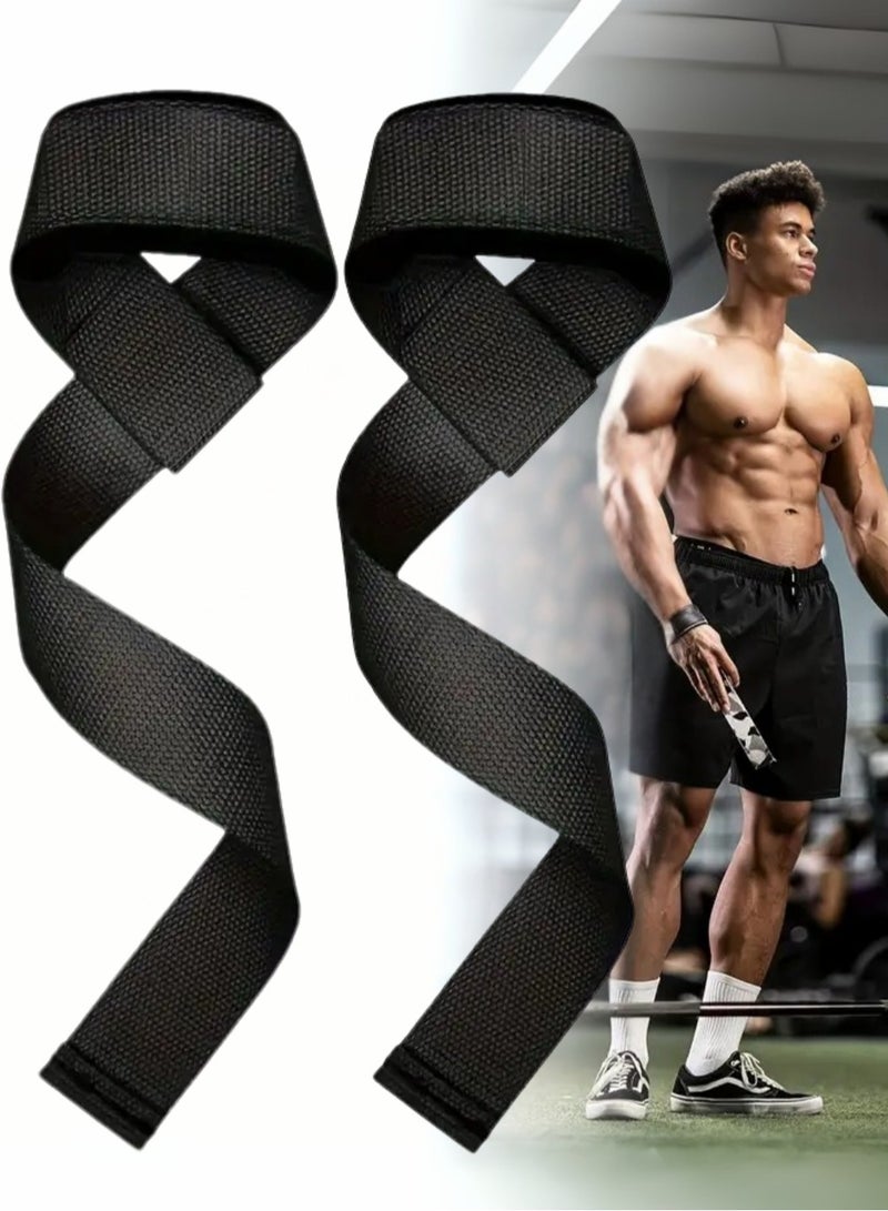 ZedForce Weight Lifting Straps, Gym Straps for Weight Lifting Support, Powerlifting, Bodybuilding & Fitness, Adjustable Wrist Straps for Men & Women - Strength Training Gym Accessories (Black) - Image 1