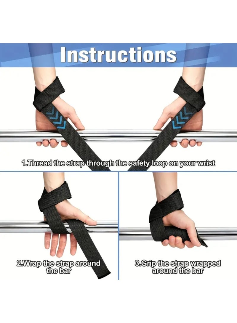 ZedForce Weight Lifting Straps, Gym Straps for Weight Lifting Support, Powerlifting, Bodybuilding & Fitness, Adjustable Wrist Straps for Men & Women - Strength Training Gym Accessories (Black) - Image 4