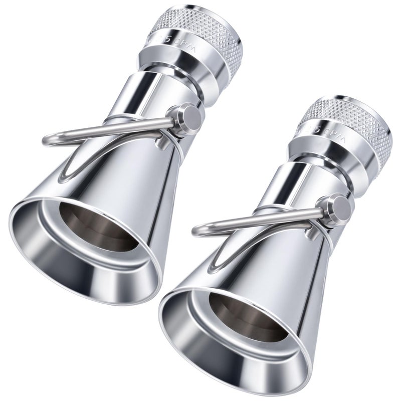 Enhon 2 Setting Pivoting Single Spray Shower Head with Shut Off Valve, Replacement for 52650-PK Compatible with Delta Shower, 2.5 GPM Brass Water Saving Shower Head 1 5/8" Diameter Spray Face(2 Pack) - Image 1