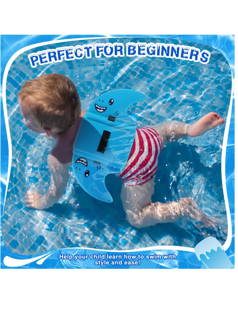 Excefore - Floatation Device for Children, Fin-Shaped Swimming Aid, Wearable Training Floaties with Adjustable Belt, Pool Exercise Equipment, Shark fin for Swimming, Swim Trainer Swimming Shark - Image 1