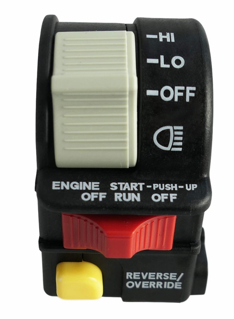Left Handlebar Bar Switch, Engine Start Run Off Headlight HI-LO Off Start Light Switch for Polaris Magnum Scrambler Sportsman Trail Boss Worker Xpedition Xplorer 1999-2001, 4010262 4110243 4110248 - Image 1