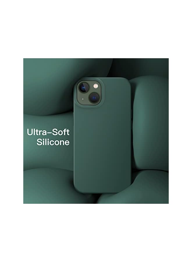 Jetech Silicone Case Compatible With Iphone 13 6.1-Inch, Silky-Soft Touch Full-Body Protective Case, Shockproof Cover With Microfiber Lining (Midnight Green) - Image 3