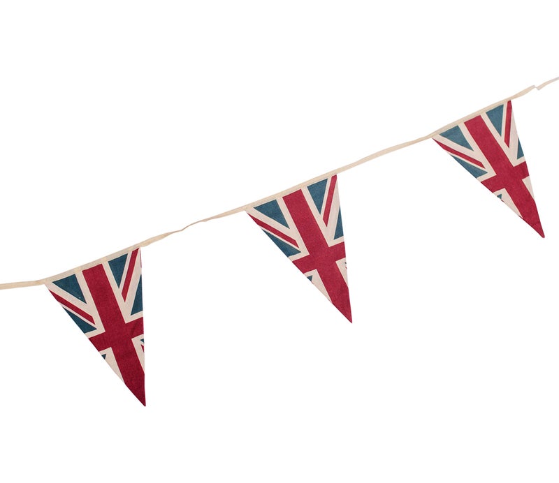 ASVP Shop® Vintage British Union Jack Textile Flag Cloth Fabric Bunting Retro Banner UK 16.5 feet Long - Image 4