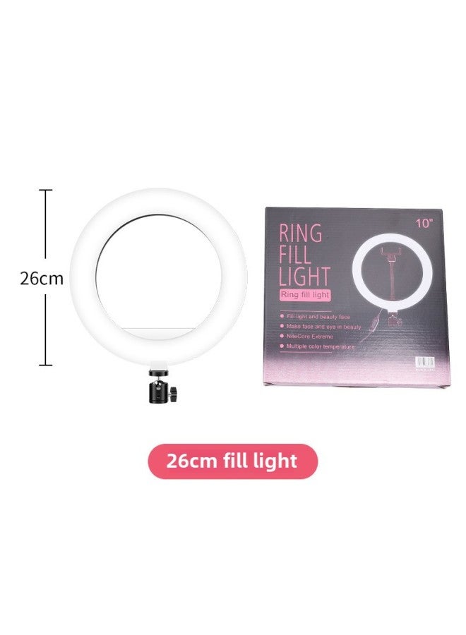 10-inch Fill Light 26CM Anchor Internet Celebrity Beauty Light Live Ring Light Mobile Phone Live Support Photography Light-Color:Thin Lamp  White  - Image 2