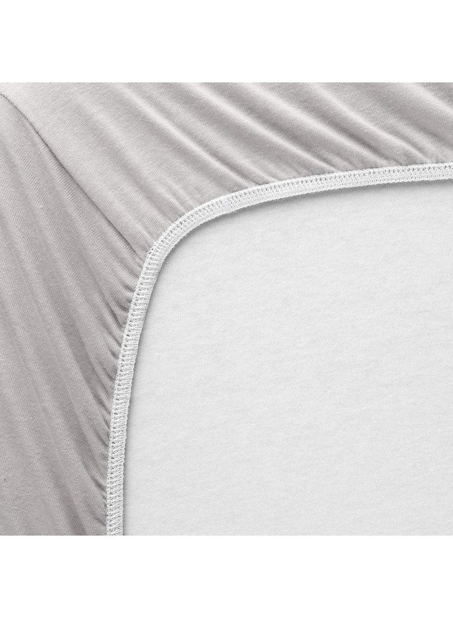 SHEETWORLD.COM SheetWorld Fitted Pack N Play Playard Sheet Compatible with Maxi COSI Swift Play Yard 31 x 39 inches, 100% Cotton Jersey, Hypoallergenic, Butter Soft, Silver Grey, Made in USA - Image 1