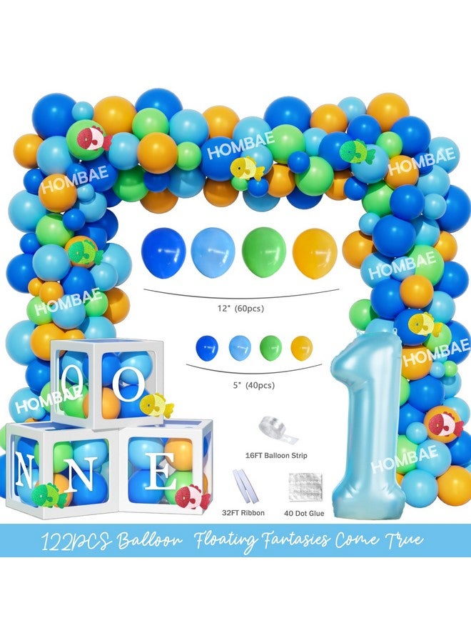 Hombae Ofishally One Birthday Decorations, Gone Fishing 1st Party Decorations Backdrop, The Big One Backdrop Balloon Photo Highchair Banner Box Cutout Crown Poster for First Birthday Party Supplies - Image 3