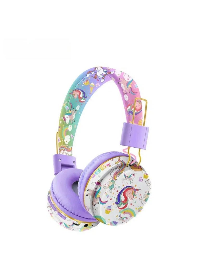 general Unicorn Kids Wireless Headphones, Unicorn Headphones for Girls, Bluetooth Headphones for Kids with Microphone, Adjustable Toddler Earphone Over-the-Head Headphones for 2+ Years