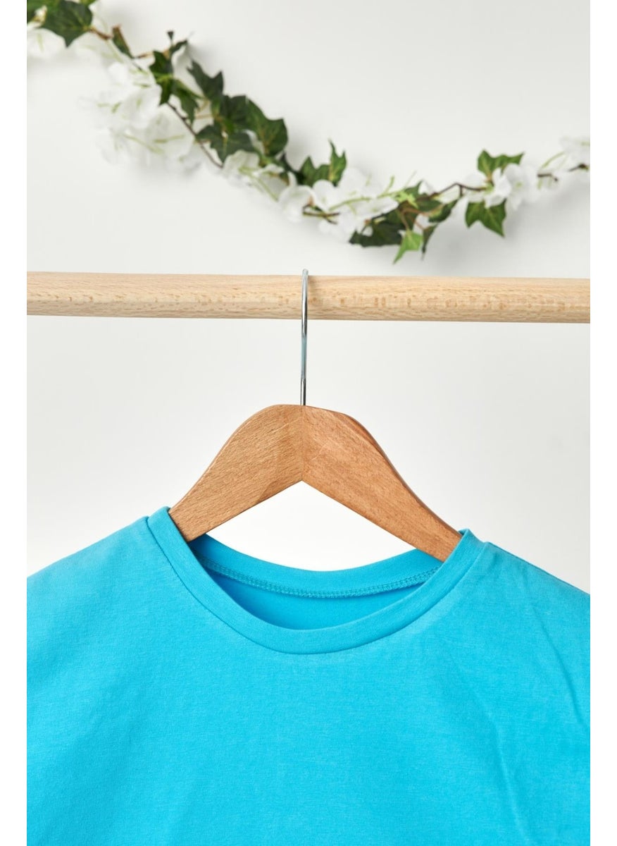 Babygiz Aqua Boy's Short Sleeve Crew Neck Anti-Sweat, Comfortable Cotton Combed Cotton T-Shirt  - Image 3