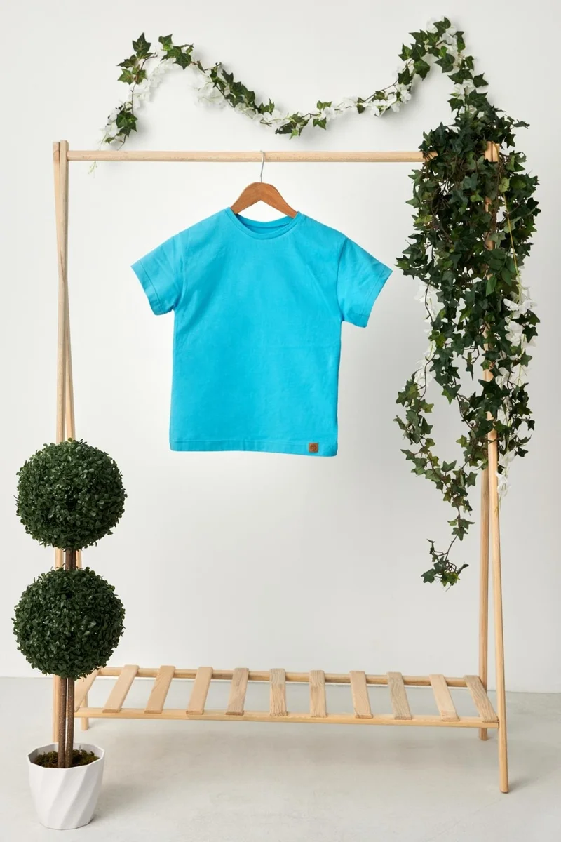 بيبيجيز Aqua Boy's Short Sleeve Crew Neck Anti-Sweat, Comfortable Cotton Combed Cotton T-Shirt