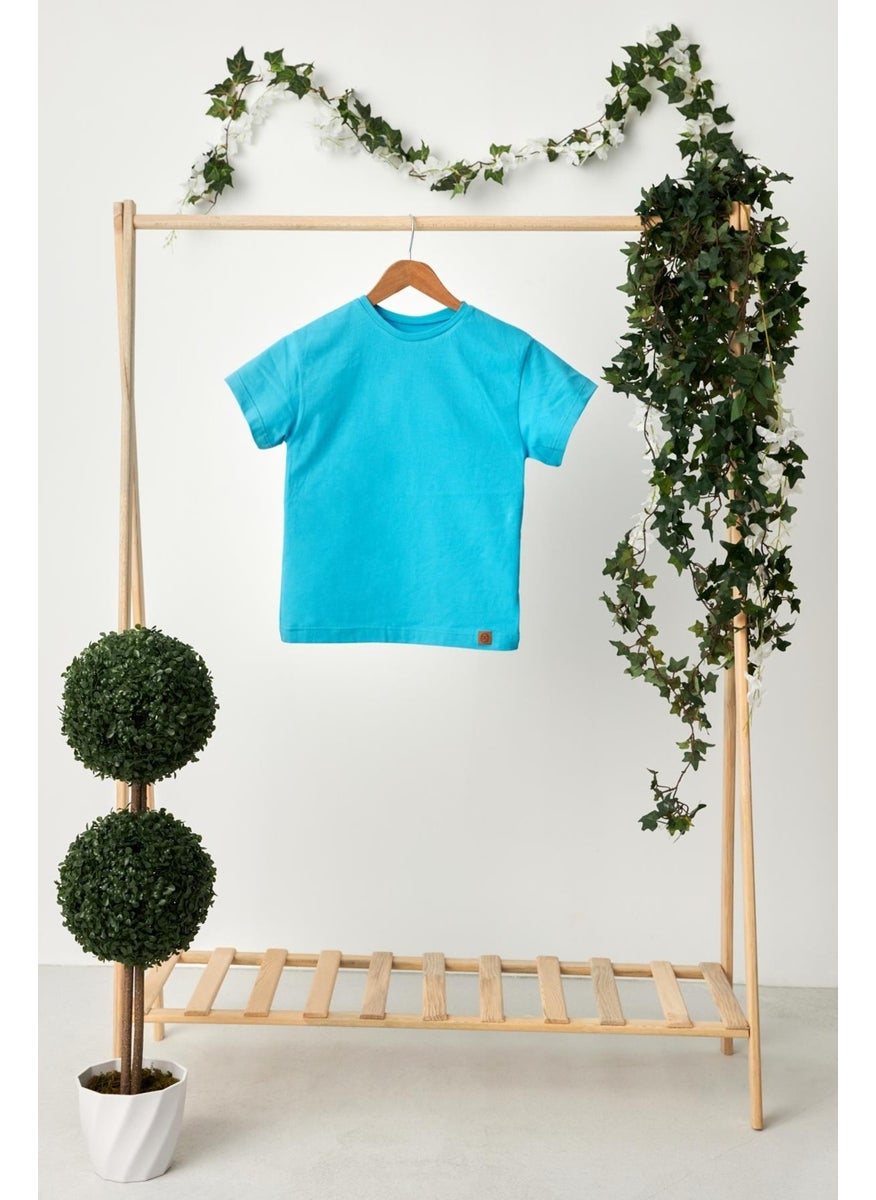 Babygiz Aqua Boy's Short Sleeve Crew Neck Anti-Sweat, Comfortable Cotton Combed Cotton T-Shirt  - Image 4