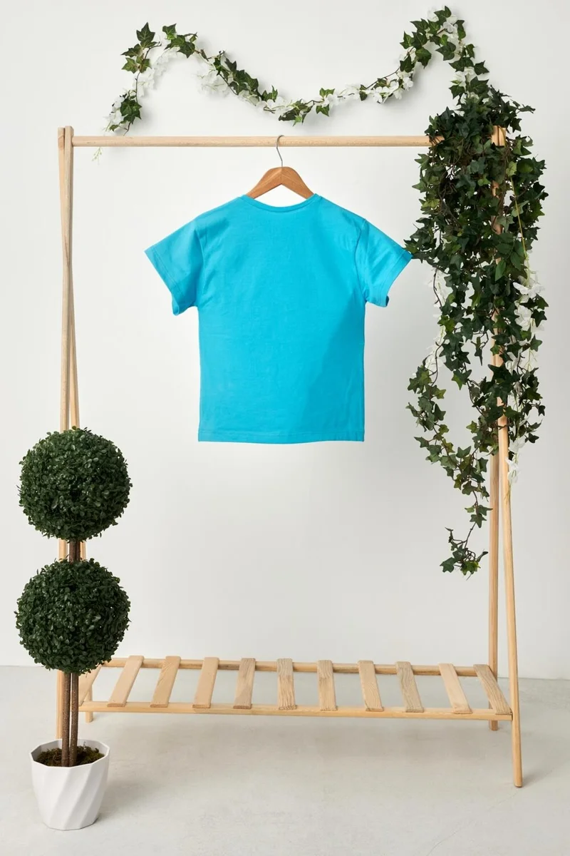 بيبيجيز Aqua Boy's Short Sleeve Crew Neck Anti-Sweat, Comfortable Cotton Combed Cotton T-Shirt