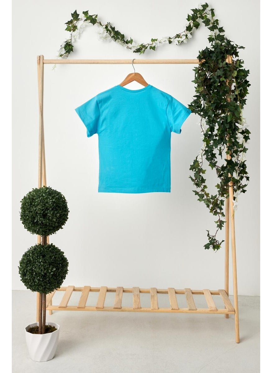 Babygiz Aqua Boy's Short Sleeve Crew Neck Anti-Sweat, Comfortable Cotton Combed Cotton T-Shirt  - Image 5