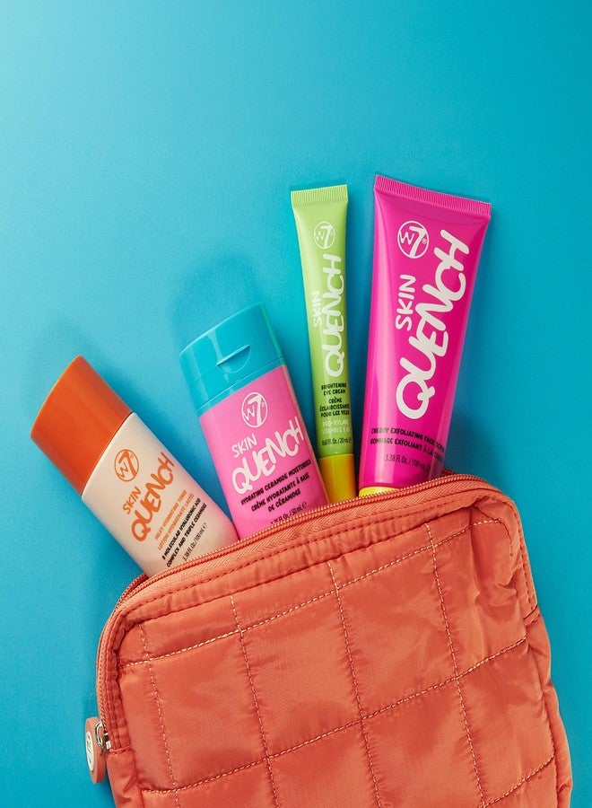 دبليو 7 مجموعة W7 Skin Quench للعناية بالبشرة - مرطب سيراميد، كريم للعين، مقشر للوجه بالكرز، تونر حليبي، وحقيبة غسيل قابلة لإعادة الاستخدام - روتين ترطيب الوجه - Image 4