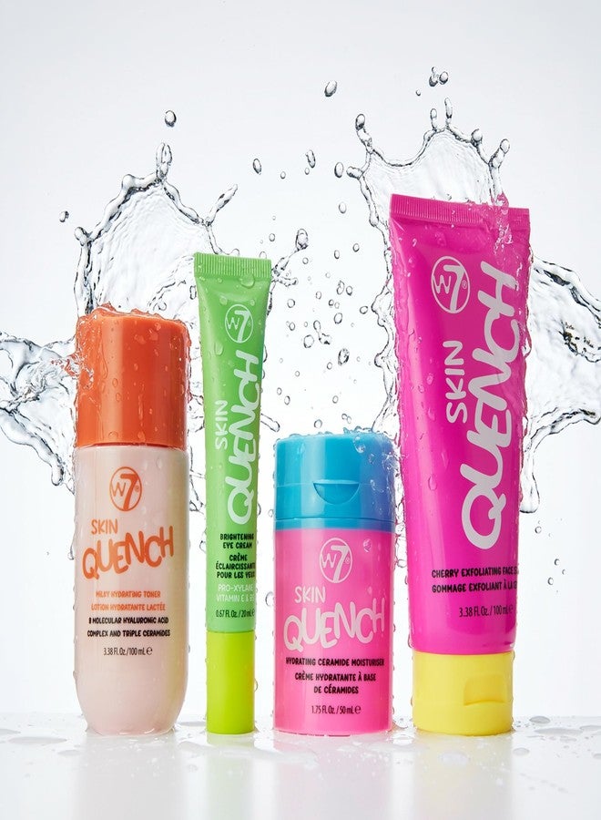 دبليو 7 مجموعة W7 Skin Quench للعناية بالبشرة - مرطب سيراميد، كريم للعين، مقشر للوجه بالكرز، تونر حليبي، وحقيبة غسيل قابلة لإعادة الاستخدام - روتين ترطيب الوجه - Image 5