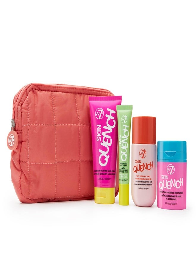 دبليو 7 مجموعة W7 Skin Quench للعناية بالبشرة - مرطب سيراميد، كريم للعين، مقشر للوجه بالكرز، تونر حليبي، وحقيبة غسيل قابلة لإعادة الاستخدام - روتين ترطيب الوجه - Image 3