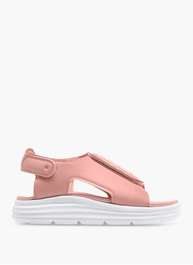 Kappa Girls' Logo Detail Sandals with Hook and Loop Closure