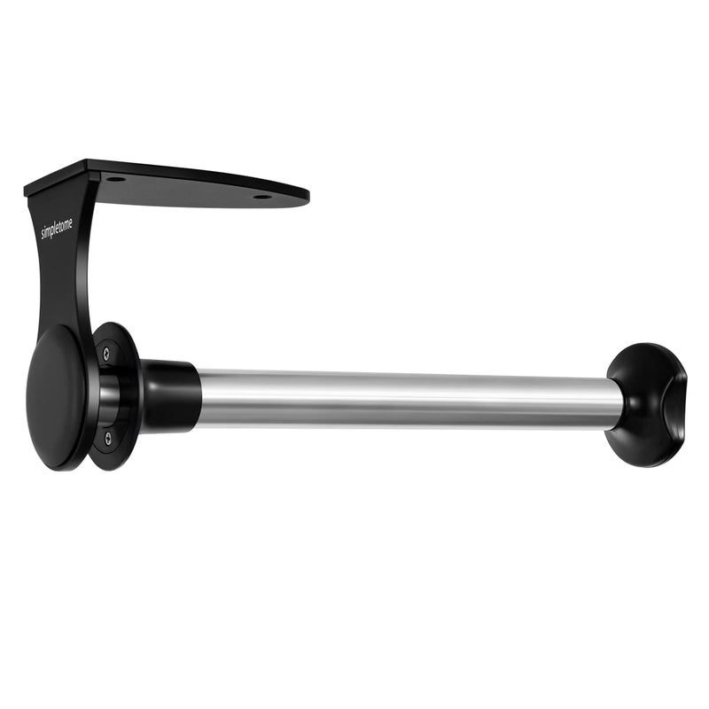 simpletome ONE HAND Simply Tear Paper Towel Holder Under Cabinet Wall Mount Adhesive or Drilling Stainless Steel Aluminum Alloy ABS