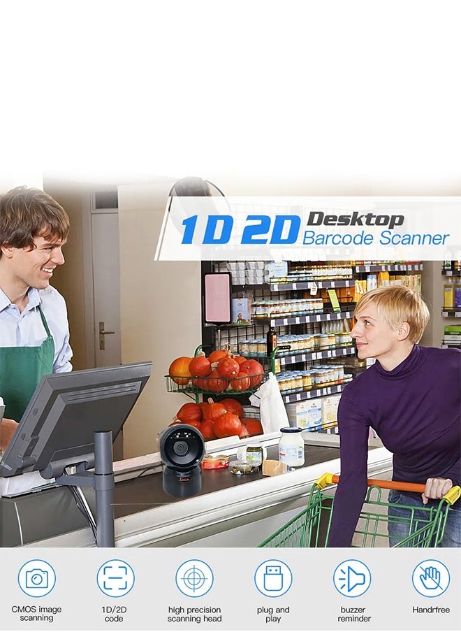 OKA OKA 2D Desktop barcode scanner high-quality to read all types of Barcodes &QR  - Image 2