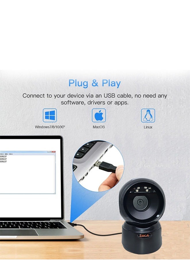 OKA OKA 2D Desktop barcode scanner high-quality to read all types of Barcodes &QR  - Image 3