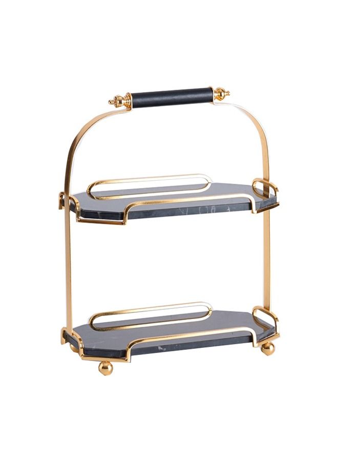 XIANGYU 2-Tier Decorative Marble Cosmetics Organizer And Cake Serving Stand For Home Hotel Restaurant - Image 2