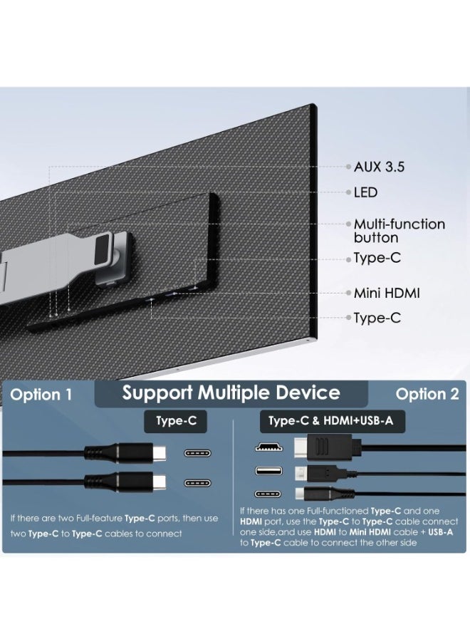 V2COM - V2COM Laptop Screen Extender, 15.6" Portable Triple Monitor for Laptop,IPS Ultra-Thin Zero Frame Monitor Compatible with Mac, Windows, Chrome, Fits Laptops - Image 1