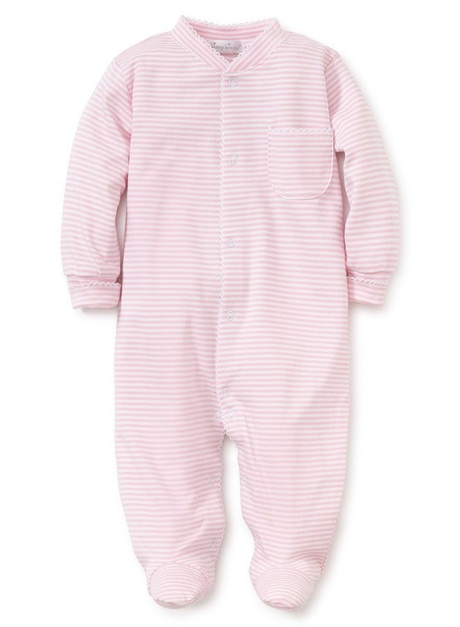 Kissy Kissy - Simple Stripes Footie - Pink-12-18mos - Image 1