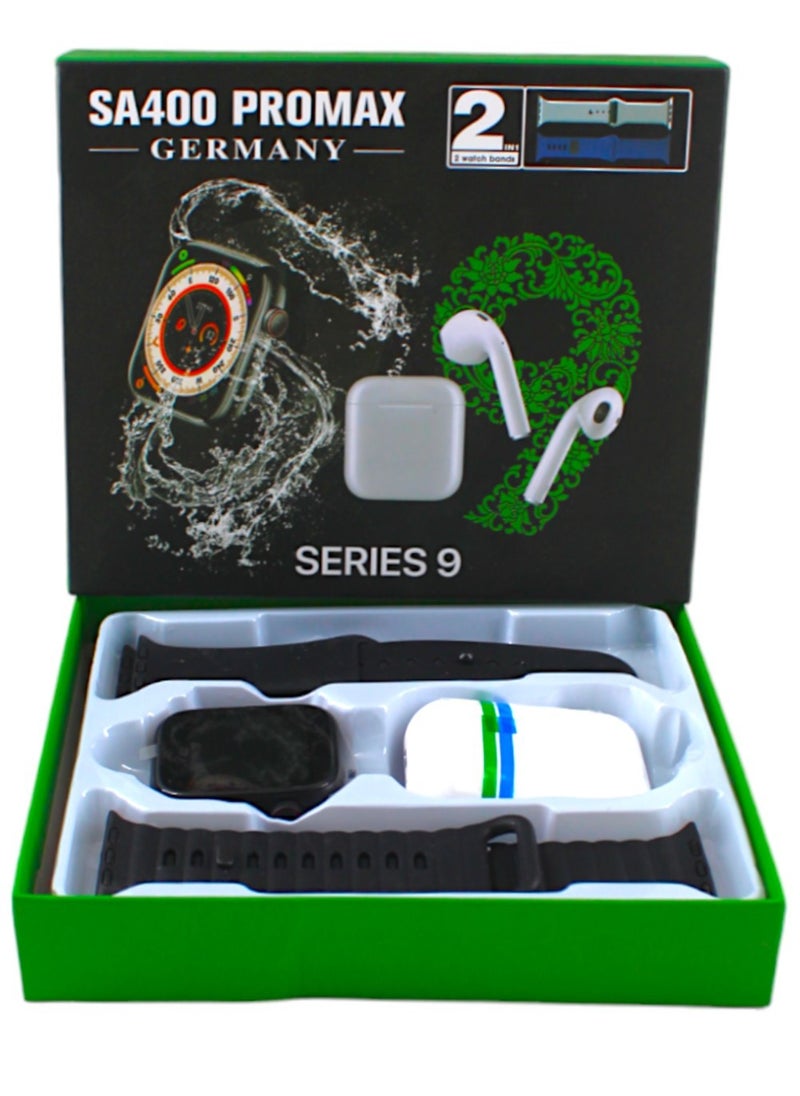 SERIES - Ultra 2 in 1 Series 9 Smart Watch With 2 Straps & Bluetooth Wireless Earbuds - Image 1