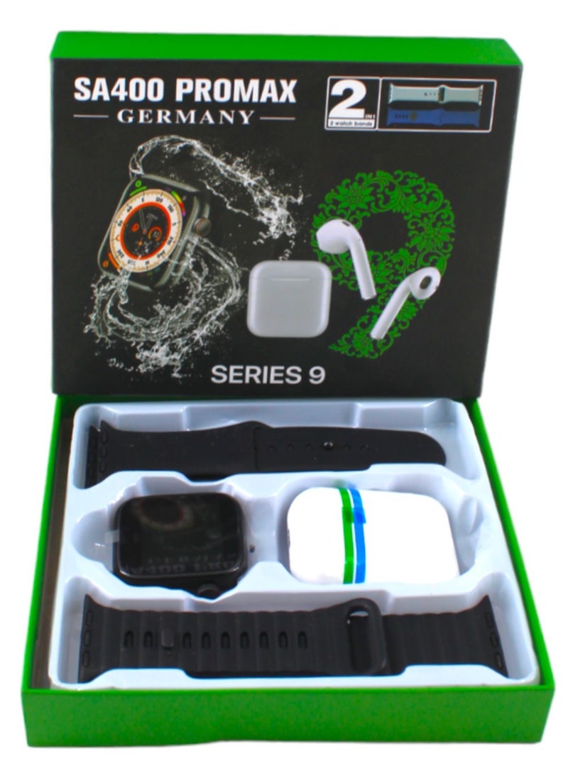 SERIES - Ultra 2 in 1 Series 9 Smart Watch With 2 Straps & Bluetooth Wireless Earbuds - Image 1