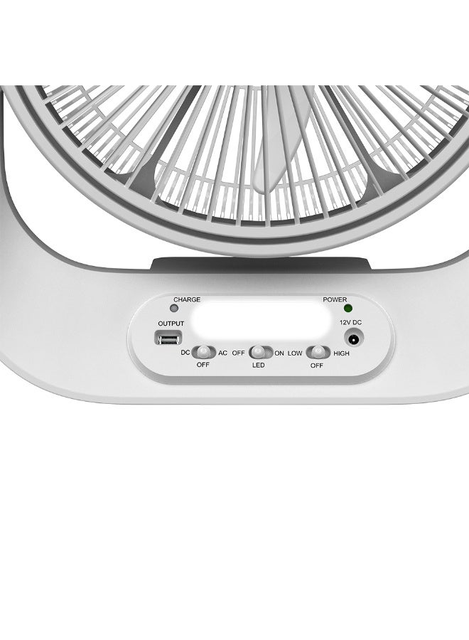 ويننج ستار مروحة , 12 بوصة , شفرة خماسية , قابلة لإعادة الشحن , شاشة ديجيتال , سرعتان , بطارية 6 فولت , 18 واط , ابيض , ST-4056 - Image 5