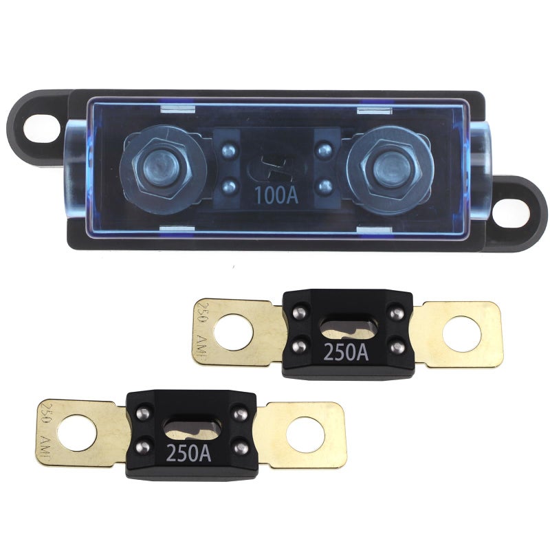 Generic VOZINMOST 1-Way AMG Mega Fuse Holder 100A with 2 Pcs ANM Bolt-on Fuse 250A for Cars, Boat, Vehicles  - Image 2