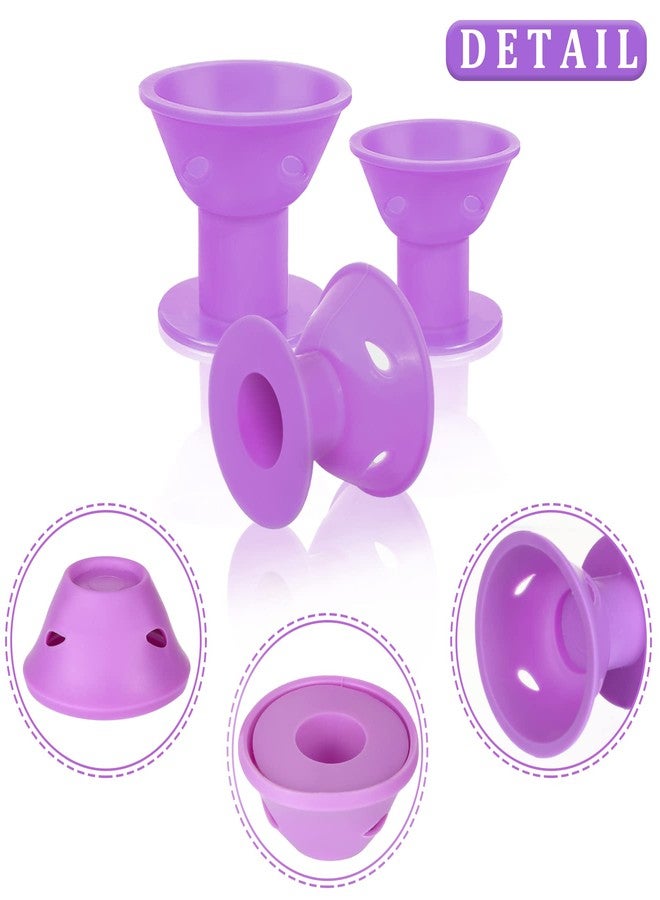 JULBEAR Hair Rollers, 60 Pcs Purple Silicone Curlers Including 30pcs Large 30pcs Small Overnight Heatless Curling Rod Headband with 2 Combs for Women Girls' Long and Short Hair - Image 3