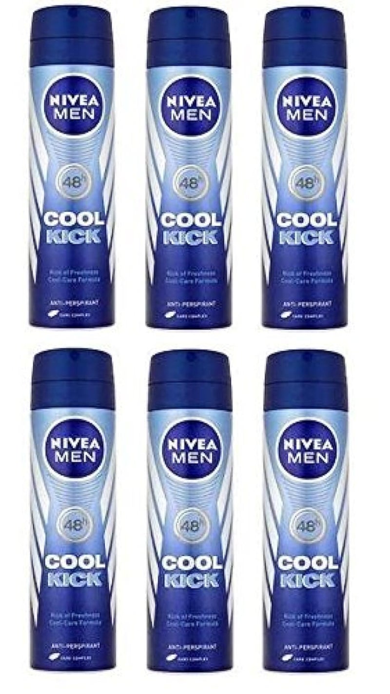 NIVEA MEN 6 x Nivea Men Cool Kick 48h Anti-Perspirant 150ml by Nivea Men - Image 1