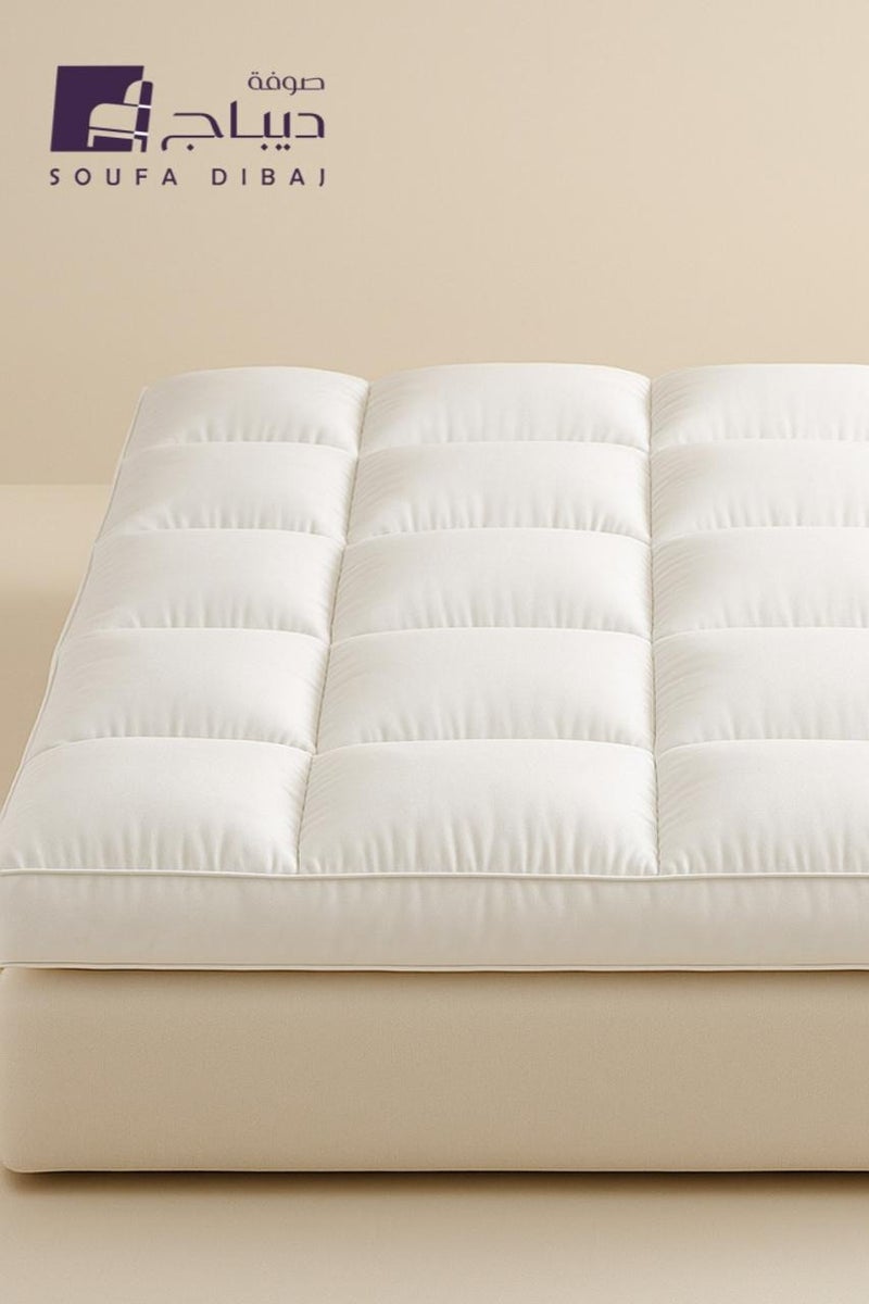 Soufa Dibaj Microfiber Mattress Topper 5 cm With Microfiber Filling and Rubber Corners Edges - Image 1