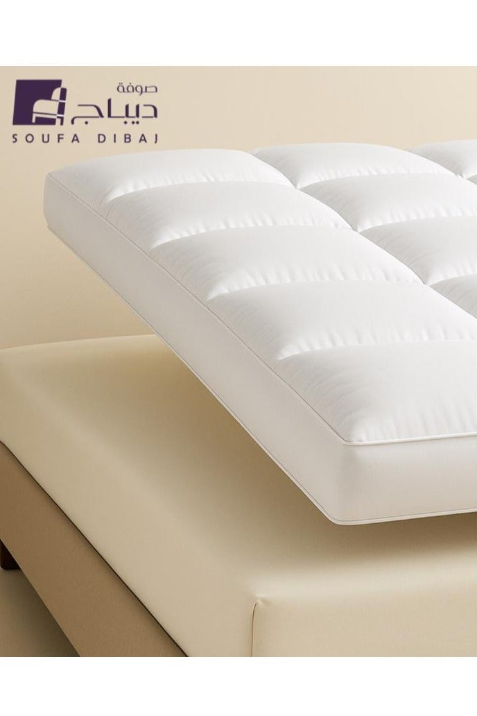 Soufa Dibaj Microfiber Mattress Topper 5 cm With Microfiber Filling and Rubber Corners Edges - Image 2