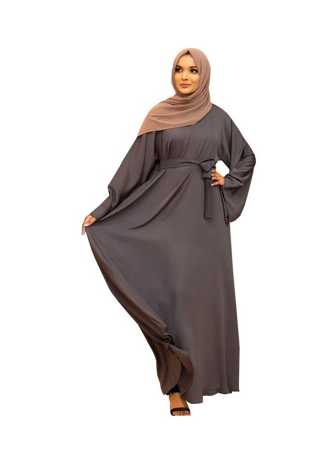 Loquat Traditional Long Sleeves Abaya Grey