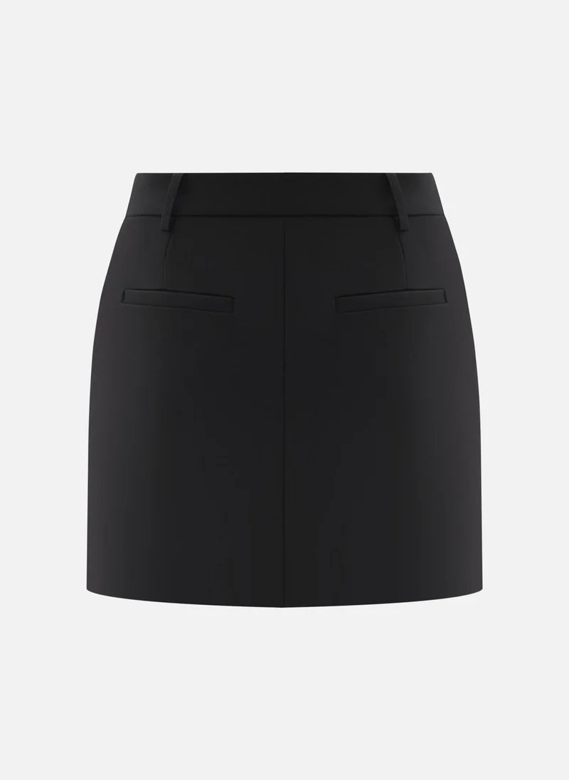 Lichi Straight mini skirt with flower buttons
