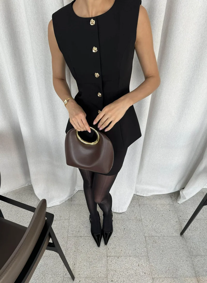 Lichi  Straight mini skirt with flower buttons for Women | Best Price UAE