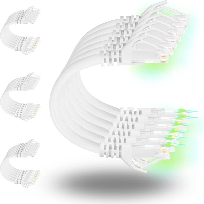 Rapink Patch Cables Cat6 1ft 24 Pack Ethernet Patch Cable 10G Support Cat 6 Patch Cable for Patch Panel to Switch Flexiable Cat 6 Ethernet Cable with Gold Plated White - Image 2