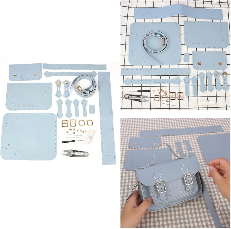 klarako DIY Leather Craft Bag Making Tool Kit, Knitting Crochet Bag Sewing Material Handmade Bag Purse Making Shoulder Bags All Accessories  Blue - Image 4