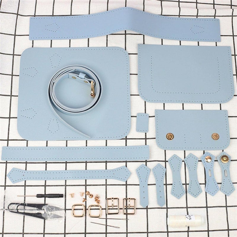 klarako DIY Leather Craft Bag Making Tool Kit, Knitting Crochet Bag Sewing Material Handmade Bag Purse Making Shoulder Bags All Accessories  Blue - Image 3