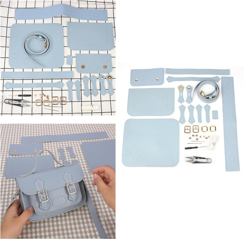 klarako DIY Leather Craft Bag Making Tool Kit, Knitting Crochet Bag Sewing Material Handmade Bag Purse Making Shoulder Bags All Accessories  Blue - Image 5