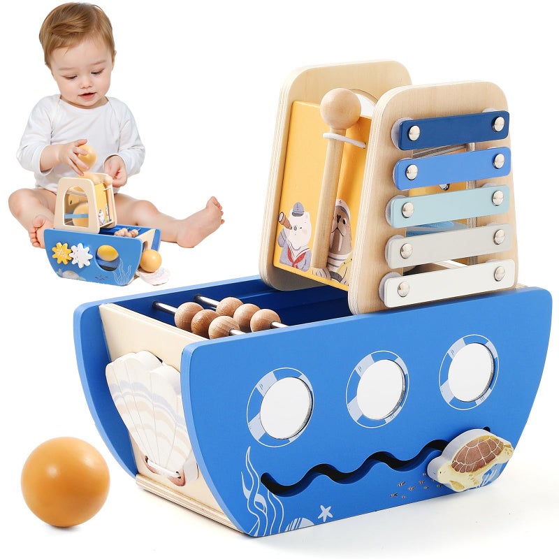 let's make lets make Wooden Activity Cube 8in1 Montessori Toys Includes Object Permanent Box Early Learning Activity Cube Montessori Sensory Toys for Toddler Baby First Birthday Gifts - Image 3