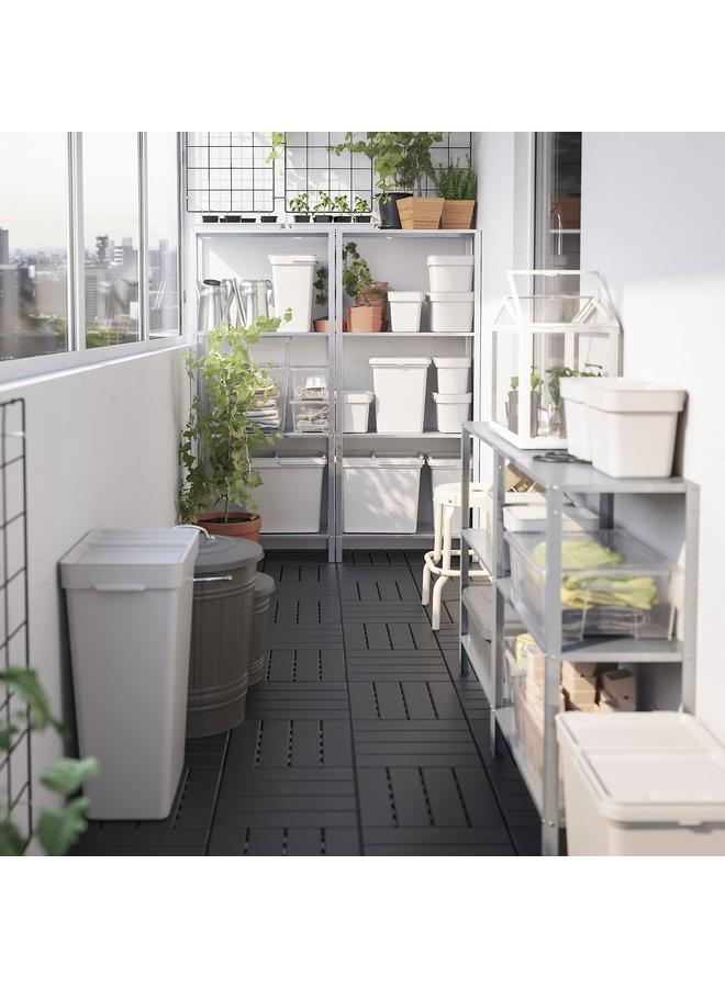 زبون سلة مهملات مع غطاء، رمادي فاتح، 3 لتر - Image 2