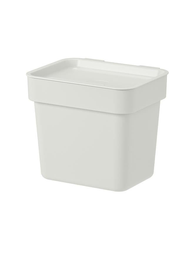 زبون سلة مهملات مع غطاء، رمادي فاتح، 3 لتر - Image 1