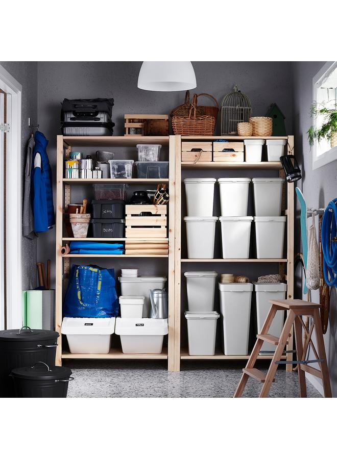 زبون سلة مهملات مع غطاء، رمادي فاتح، 3 لتر - Image 4