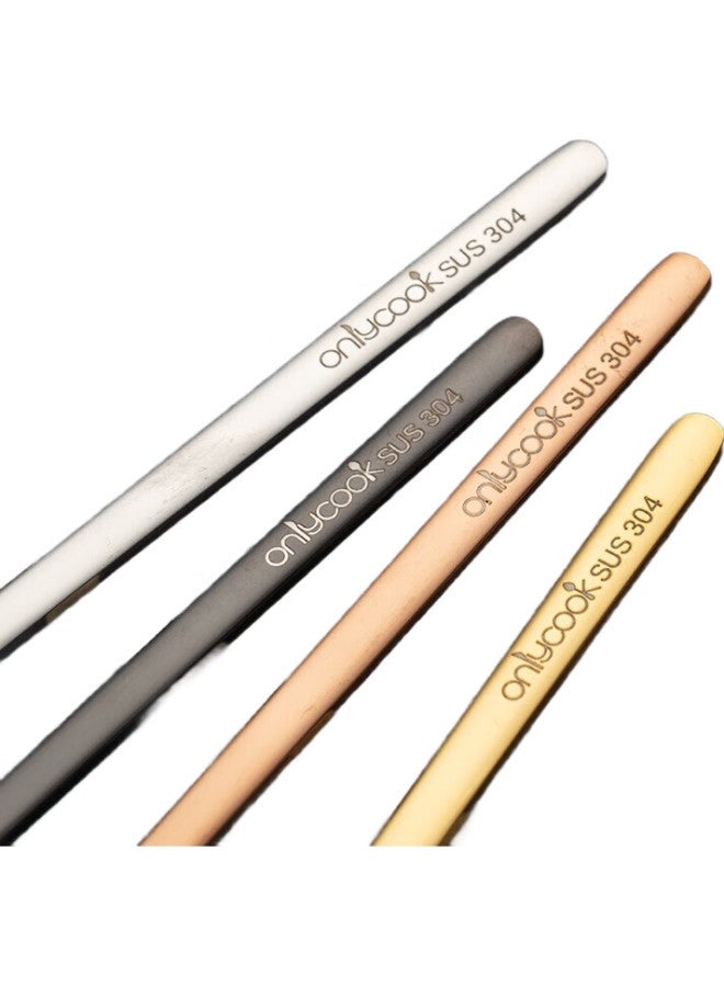 Onlycook 304 Stainless Steel Long-Handled Mixing Spoon, Coffee Spoon, Seasoning Spoon, Ice Spoon, Dessert Honey Spoon, Original Color 24Cm - Image 1