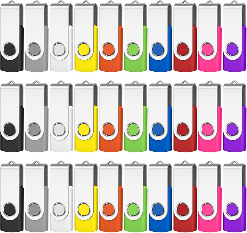 AreTop 16GB 100-Pack Flash Drive, Bulk USB 2.0 Memory Stick Thumb Drives(16GB 100 Pack, Mix Color) - Image 1