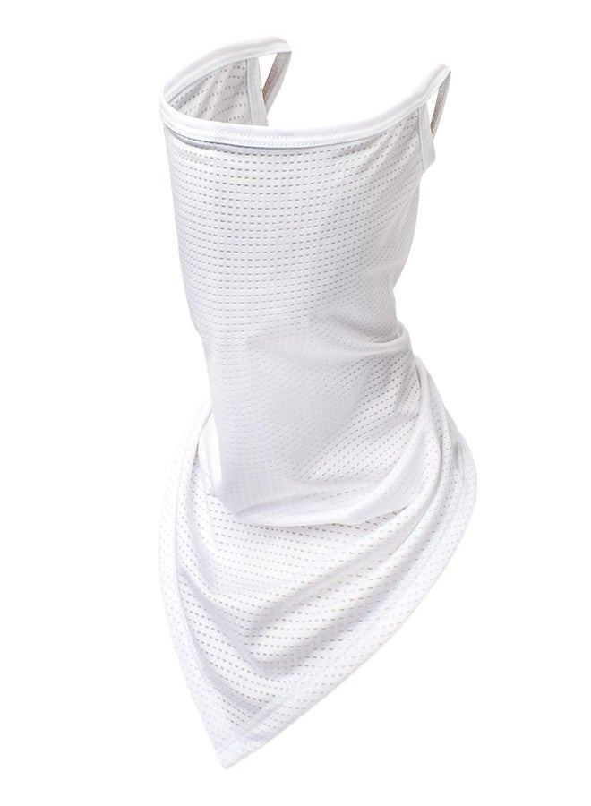 TClian Balaclava Neck Gaiter with Ear Loops Scarf Bandana UV Sun Protection Outdoors Face Mask Cover for Women Men(White) - Image 1