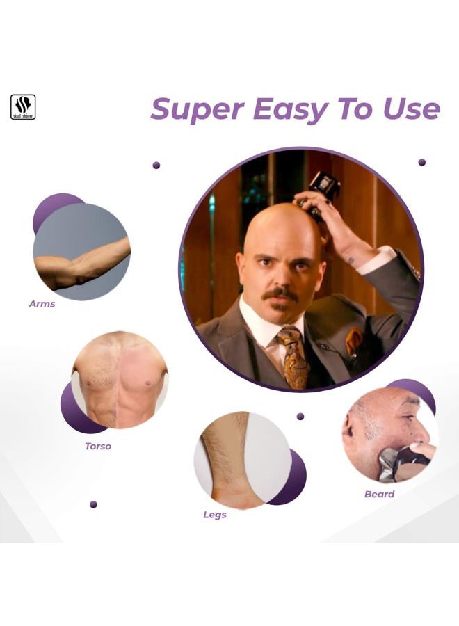 Skull Shaver ماكينة حلاقة Pitbull Gold PRO للرجال، ماكينة تشذيب الشعر الرطب/الجاف بأربع شفرات مع محول USB أمريكي وكابل شحن، ماكينة حلاقة دوارة قابلة لإعادة الشحن رباعية الأبعاد مع بطارية ليثيوم أيون، مجموعة عناية مقاومة للماء - Image 4