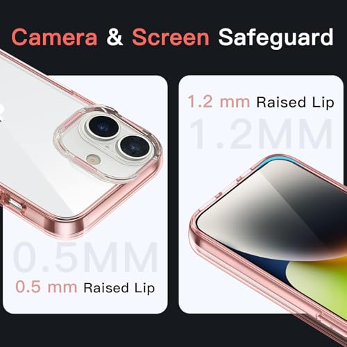 VONZEE Translucent Clear Back Cover Compatible with (iPhone 16 Case)(2024), PC Shockproof Scratch Resistant, Non-Yellowing, Support Mag-Safe Wireless Magnetic Charging - Pink|6.1'' - Image 4